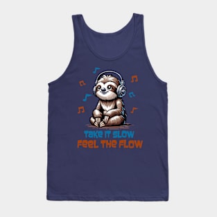 Sloth Listening Music Tank Top